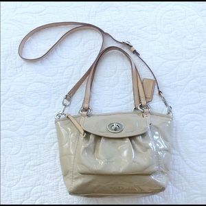 COACH LEAH PATENT LEATHER CROSSBODY  BAG